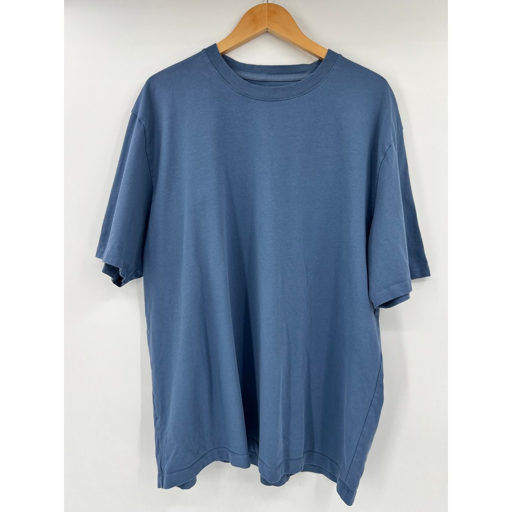 Lululemon Men Size XXL 2XL Slate Blue Heavyweight Cotton Short Sleeve Tee